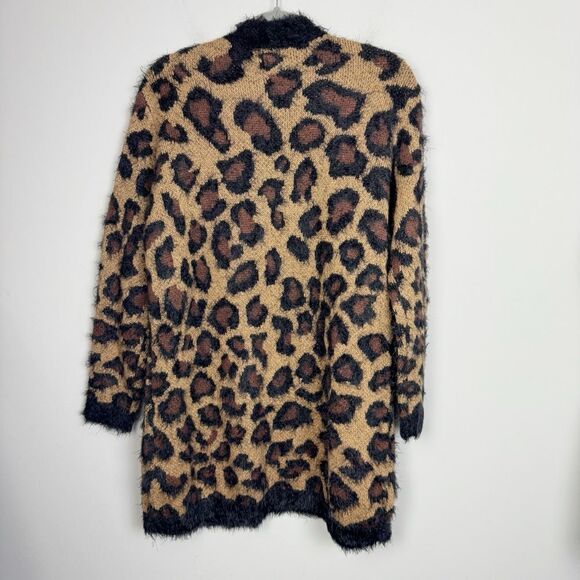 LORD & TAYLOR | Animal Print Eyelash Knit Open Front Cardigan Women’s Size M - Picture 9 of 10